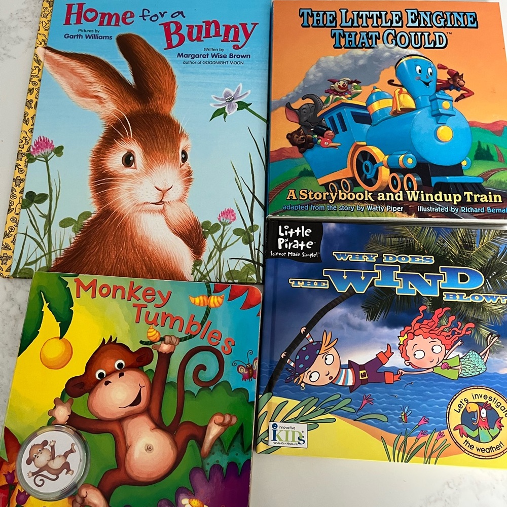 Four kids hardback books in good condition.  For ages up to 6/7 years old.